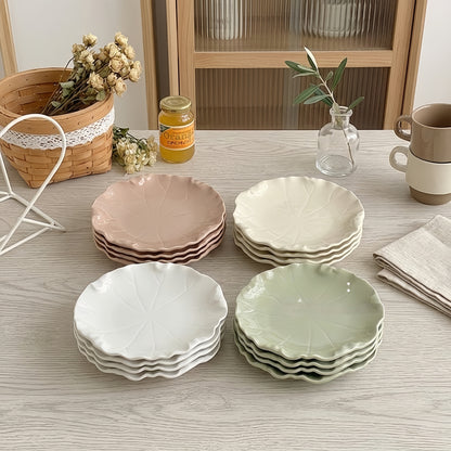 Cute Lotus Leaf Ceramic Dessert Plate