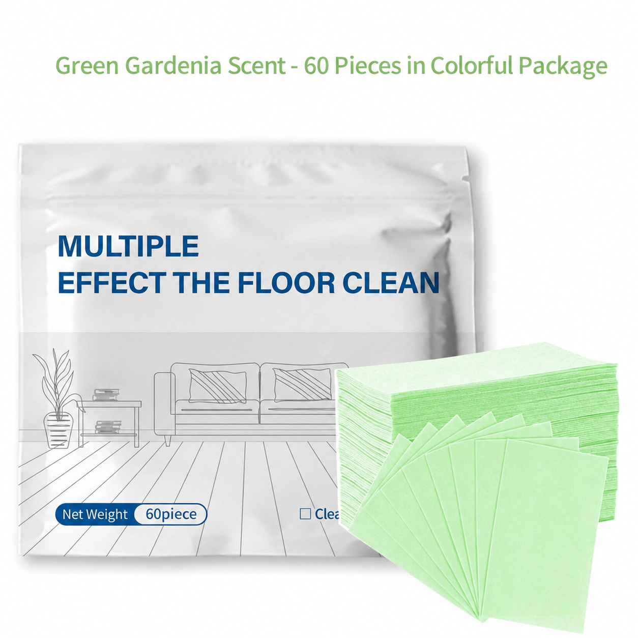 60-Pieces Multi-Effect Floor Cleaning Sheets