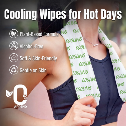 Cooling Body Wipes, Individually Wrapped Body Cooling Wipes for Gym, Hot Weather, Travel & Camping, Extra Thick Oversized No-Rinse Shower Wipes, Mint Chill Scent