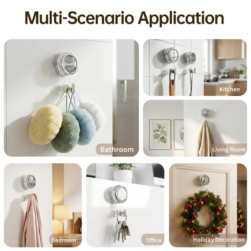 Suction Cup Hooks for Shower,Removable Shower Towel Hooks Suction Hooks No Drill Hook for Glass Door