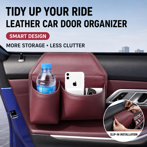 Premium Leather Car Door Organizer