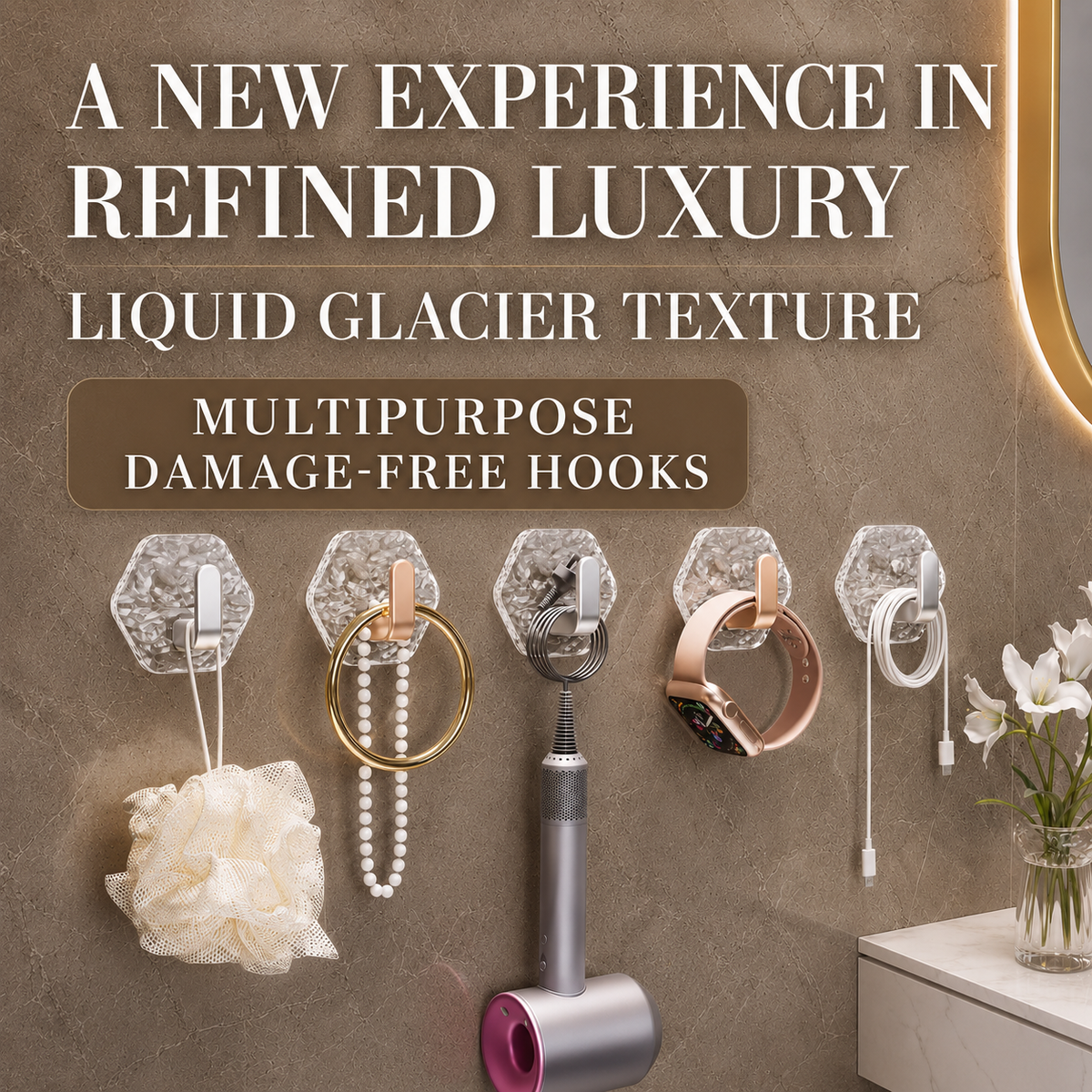 Crystal Damage-Free Adhesive Hooks