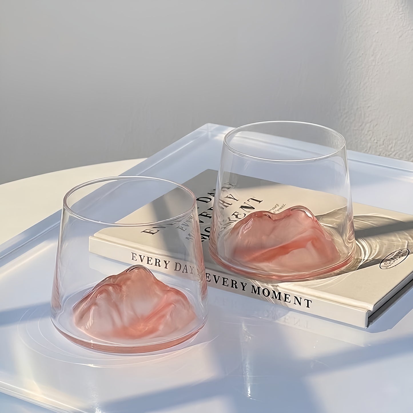 Crystal Mt. Fuji Glass - Coral Pink