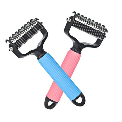 Pet Grooming Tool, Universal Detangling Comb for Dogs, Stainless Steel Double-Sided Design, Effective Shedding Removal & Matted Hair Tamer, Practical Daily Dog Coat Maintenance Supplies