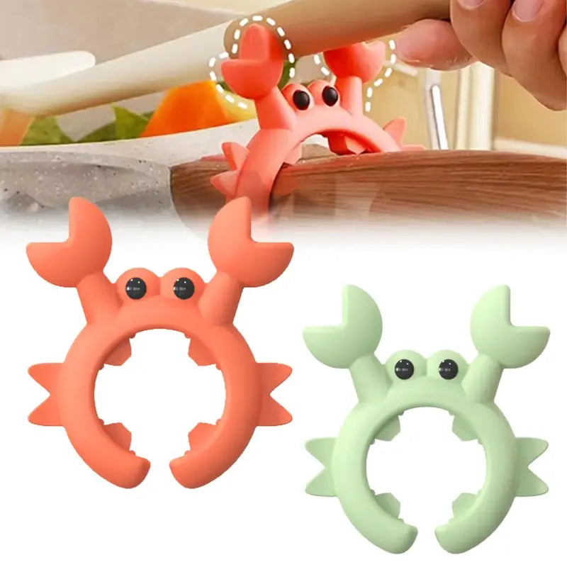 ✨Cute Crab Design Silicone Spatula Holders✨, 2.5in Mini Kitchen Heat-resistant Spatula Rack Spoon Rest Holder Steam Releaser, Cooking Accessory for Home Chefs, Cooking Accessories Gifts