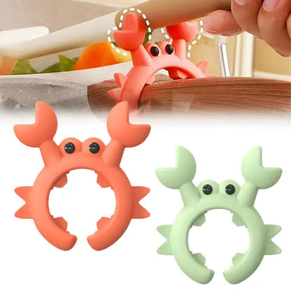 ✨Cute Crab Design Silicone Spatula Holders✨, 2.5in Mini Kitchen Heat-resistant Spatula Rack Spoon Rest Holder Steam Releaser, Cooking Accessory for Home Chefs, Cooking Accessories Gifts