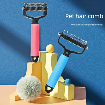Pet Grooming Tool, Universal Detangling Comb for Dogs, Stainless Steel Double-Sided Design, Effective Shedding Removal & Matted Hair Tamer, Practical Daily Dog Coat Maintenance Supplies