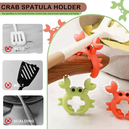 ✨Cute Crab Design Silicone Spatula Holders✨, 2.5in Mini Kitchen Heat-resistant Spatula Rack Spoon Rest Holder Steam Releaser, Cooking Accessory for Home Chefs, Cooking Accessories Gifts