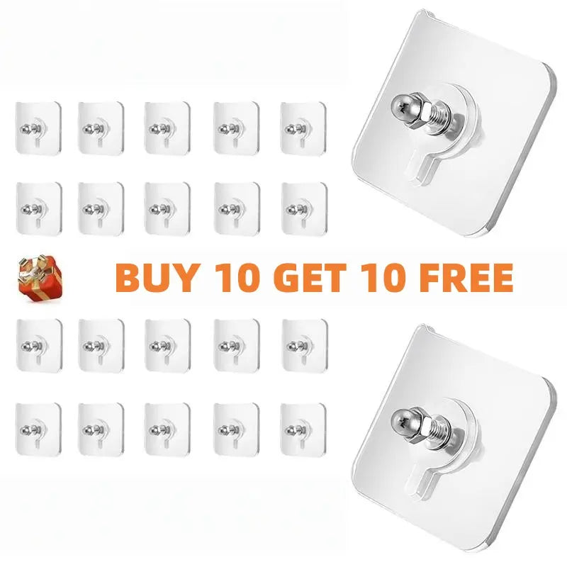 Adhesive Frame Hooks Wall Mount Self-Adhesive Hooks Suitable for Bathroom and Kitchen Decoration