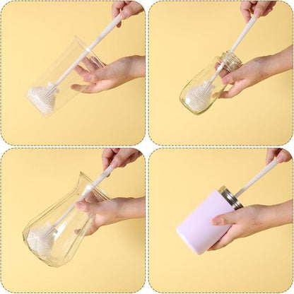 Buy one get one free 360° Silicone Bottle Cleaning Brush with Long Handle – Soft Bristle Cup Cleaner for Baby Bottles, Sports Bottles, Hydro Flasks, Lids, Teapots, Bowls & Narrow Containers Bottlewasher
