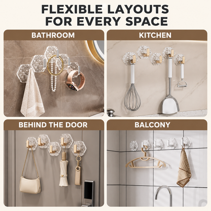 Crystal Damage-Free Adhesive Hooks