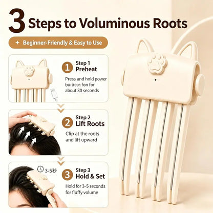 🎉48k+ Sold 💇 Wireless Hot Curler for Adding Volume to Hair Roots. Portable Styling Tool for Travel, Ideal for Fine and Straight Hair