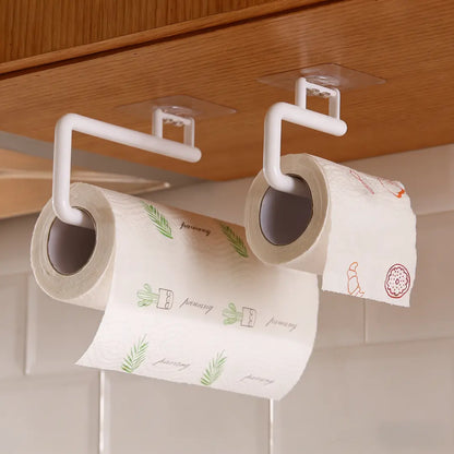 Self-Adhesive Paper Towel Holder Under Cabinet – No Drill Adhesive Paper Towel Rack for Kitchen & Bathroom – 11 Inch Wall Mount Roll Holder for Standard Rolls