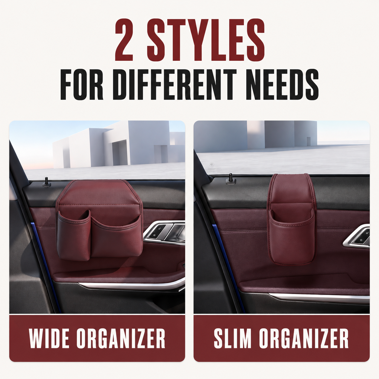 Premium Leather Car Door Organizer