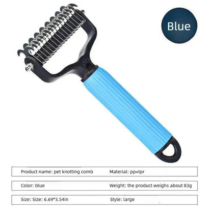 Pet Grooming Tool, Universal Detangling Comb for Dogs, Stainless Steel Double-Sided Design, Effective Shedding Removal & Matted Hair Tamer, Practical Daily Dog Coat Maintenance Supplies