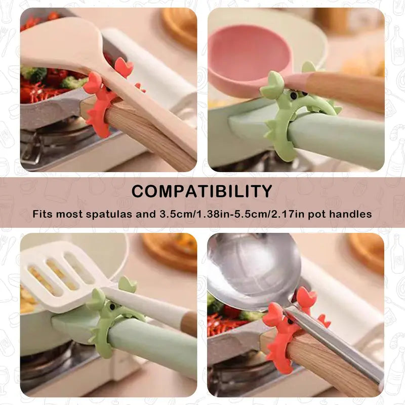 ✨Cute Crab Design Silicone Spatula Holders✨, 2.5in Mini Kitchen Heat-resistant Spatula Rack Spoon Rest Holder Steam Releaser, Cooking Accessory for Home Chefs, Cooking Accessories Gifts