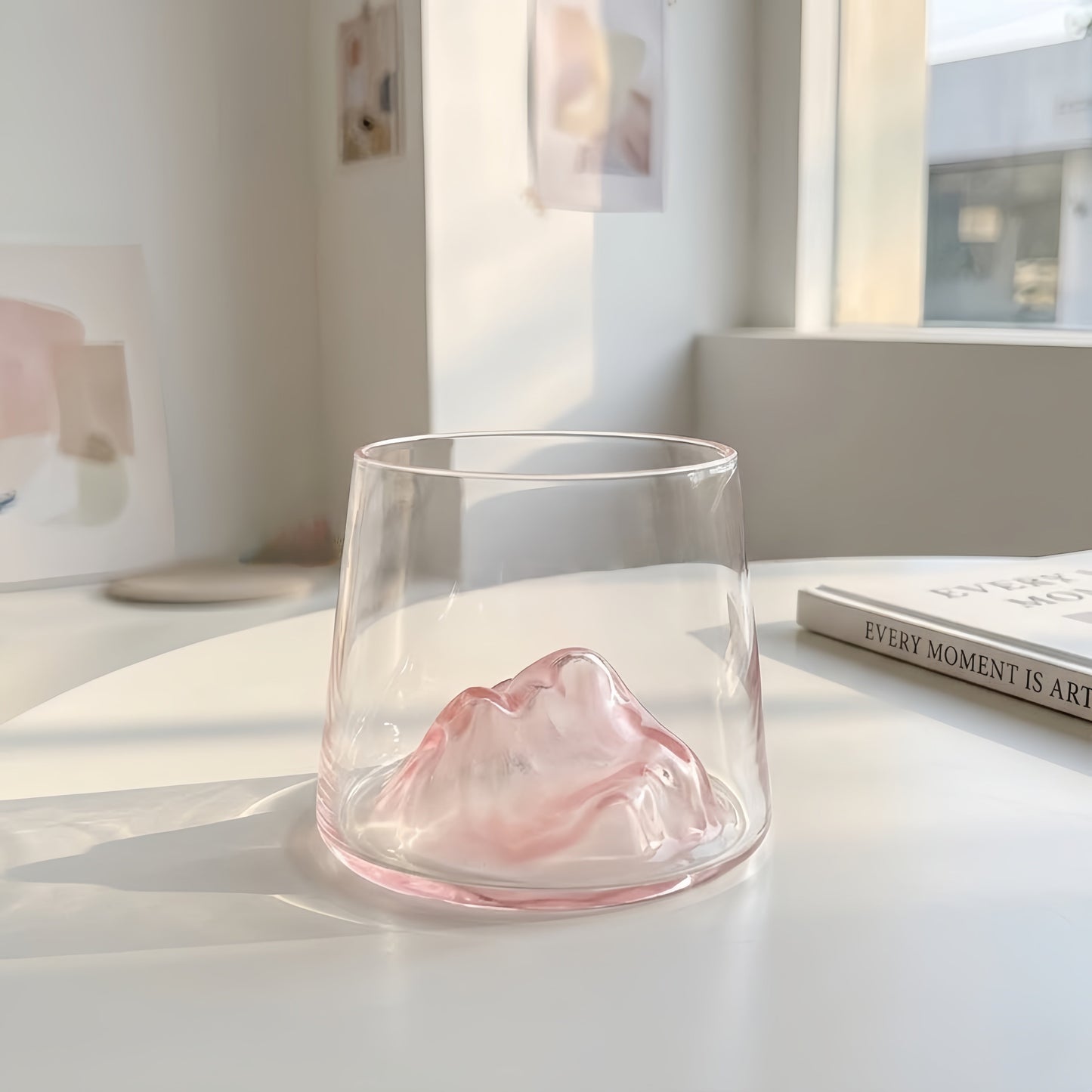 Crystal Mt. Fuji Glass - Coral Pink
