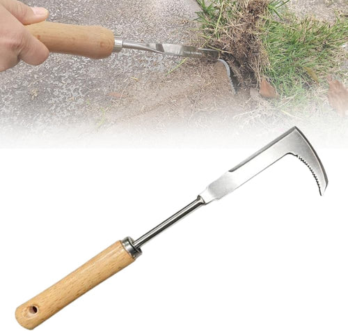 Crack Weeder Crevice Weeding Tool Stainless Steel Manual Weeder Beech Handle Gardening Tool