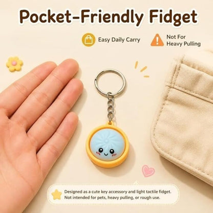 Cute Dumpling Pressable Squishies Fidget Keychain - PVC Food-Shaped Bag Charm, Wear-Resistant Fidget Toy, Mini Unique Gift for Kids, Party Bags & Gifts Supplies, Bag Charms,sohochic