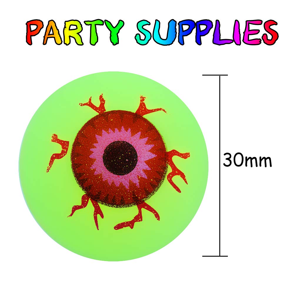 12 Pack Halloween Theme Designs Bouncing Balls, Glow in The Dark Bouncy Party Favors Supplies for Kids, Trick or Treating Goodie
