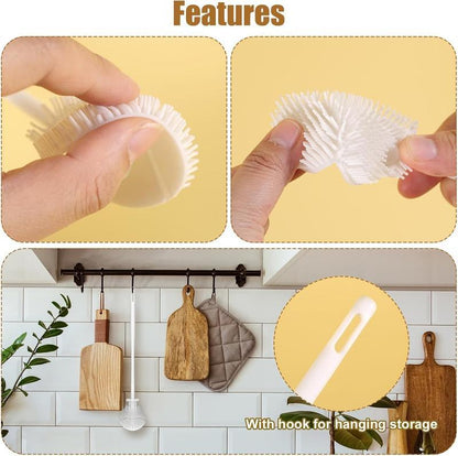Buy one get one free 360° Silicone Bottle Cleaning Brush with Long Handle – Soft Bristle Cup Cleaner for Baby Bottles, Sports Bottles, Hydro Flasks, Lids, Teapots, Bowls & Narrow Containers Bottlewasher
