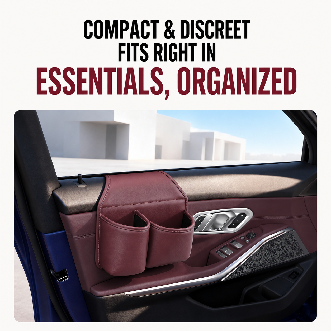 Premium Leather Car Door Organizer