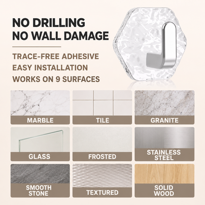 Crystal Damage-Free Adhesive Hooks