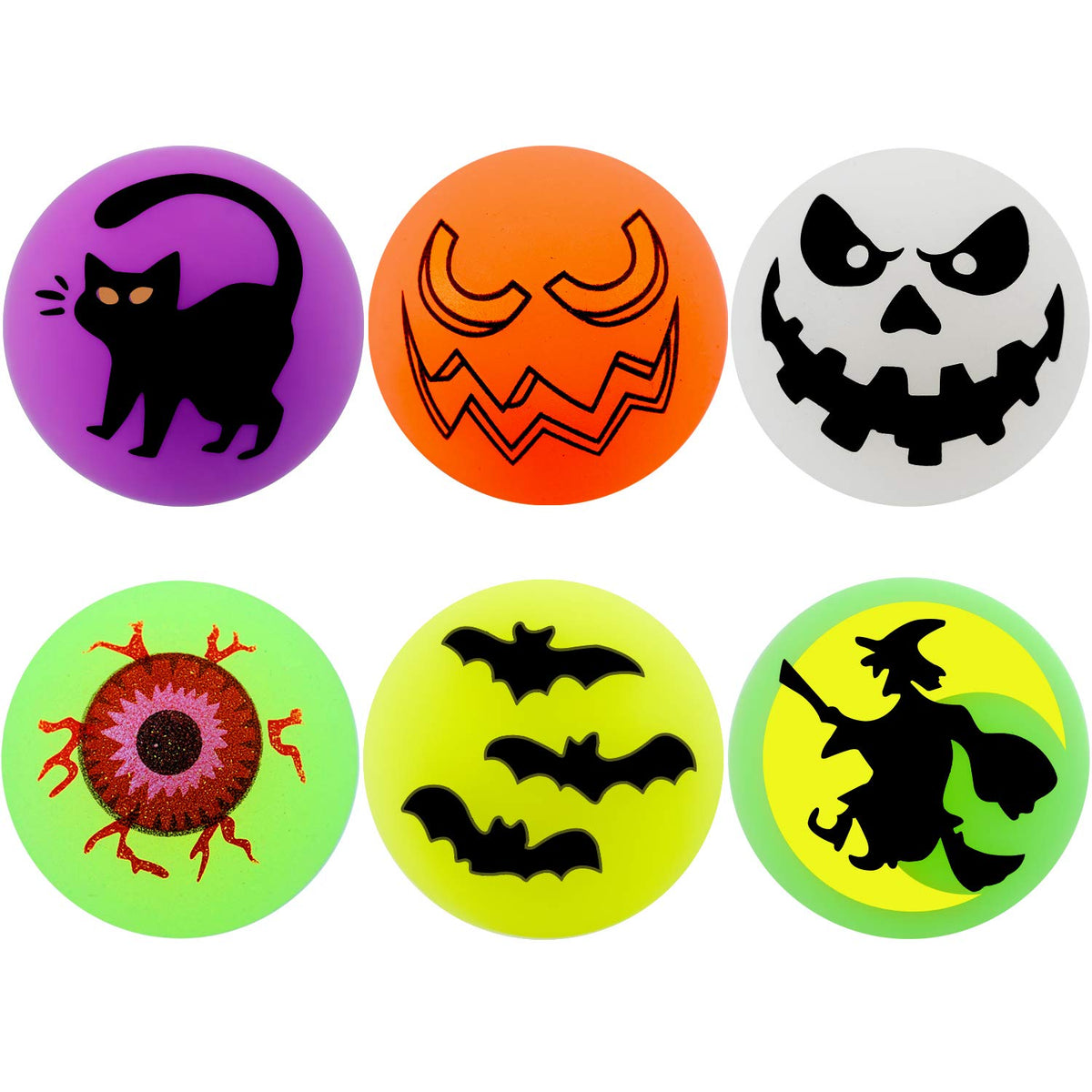 12 Pack Halloween Theme Designs Bouncing Balls, Glow in The Dark Bouncy Party Favors Supplies for Kids, Trick or Treating Goodie