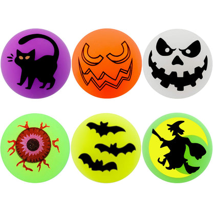 12 Pack Halloween Theme Designs Bouncing Balls, Glow in The Dark Bouncy Party Favors Supplies for Kids, Trick or Treating Goodie