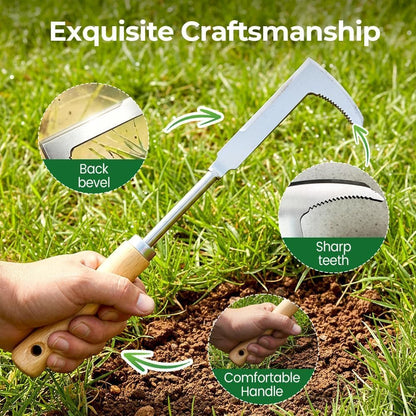 Crack Weeder Crevice Weeding Tool Stainless Steel Manual Weeder Beech Handle Gardening Tool