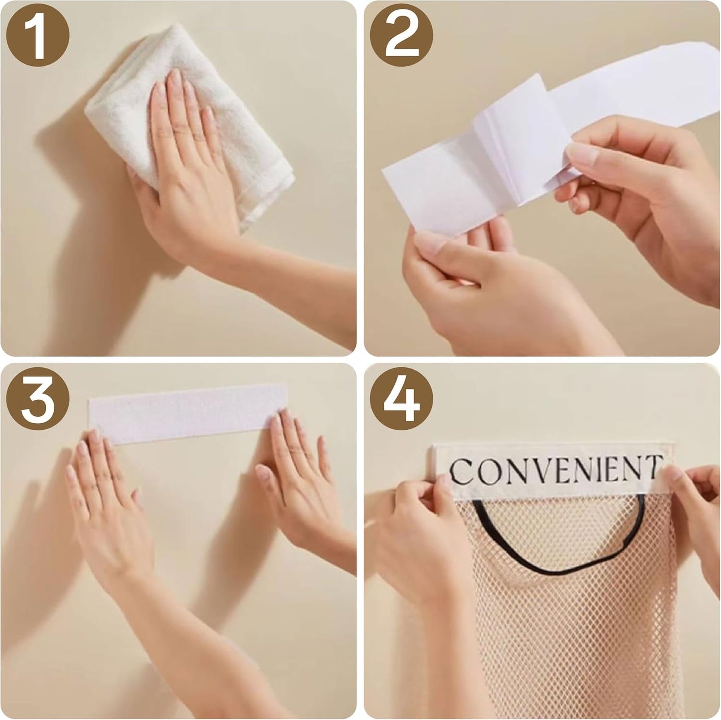 Grocery Garbage Bag Holder Trash Bag Dispenser Sticky Wall Mounted Mesh Convenient Storage for Home Kitchen Shopping Garbage Bags Reusable Product Tote Bags,Reusable Hanging Organizer for Socks, Underwear & Closet Sundries