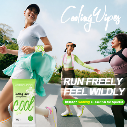 Cooling Body Wipes, Individually Wrapped Body Cooling Wipes for Gym, Hot Weather, Travel & Camping, Extra Thick Oversized No-Rinse Shower Wipes, Mint Chill Scent