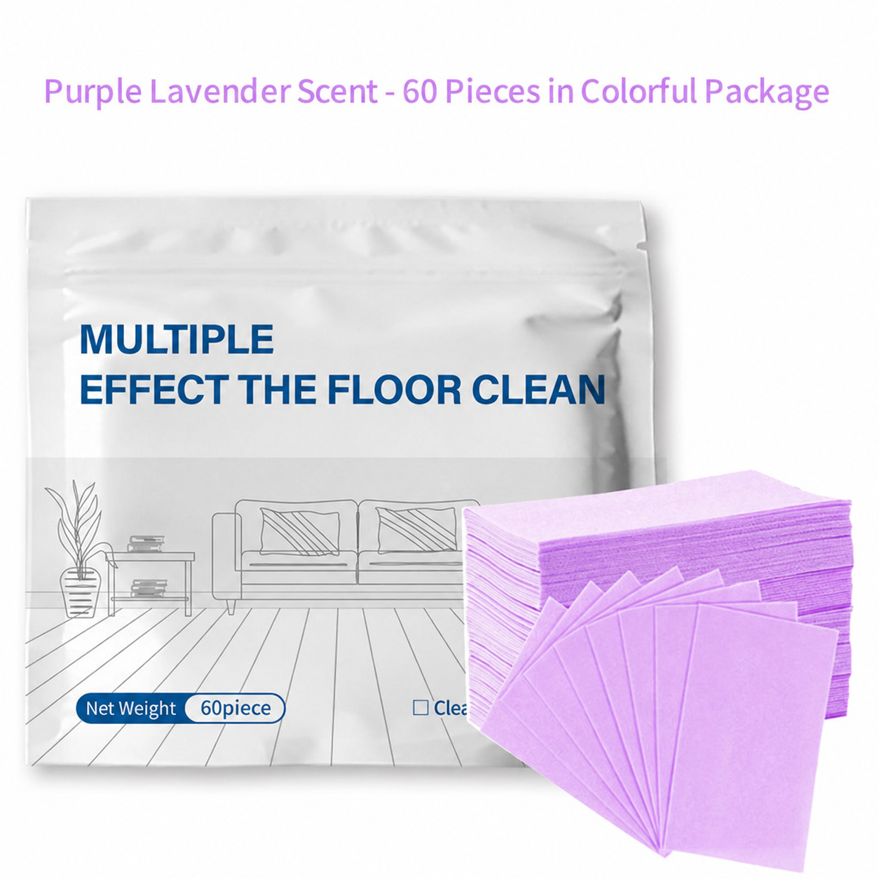 60-Pieces Multi-Effect Floor Cleaning Sheets