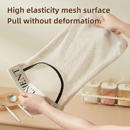 Grocery Garbage Bag Holder Trash Bag Dispenser Sticky Wall Mounted Mesh Convenient Storage for Home Kitchen Shopping Garbage Bags Reusable Product Tote Bags,Reusable Hanging Organizer for Socks, Underwear & Closet Sundries