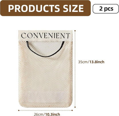 Grocery Garbage Bag Holder Trash Bag Dispenser Sticky Wall Mounted Mesh Convenient Storage for Home Kitchen Shopping Garbage Bags Reusable Product Tote Bags,Reusable Hanging Organizer for Socks, Underwear & Closet Sundries