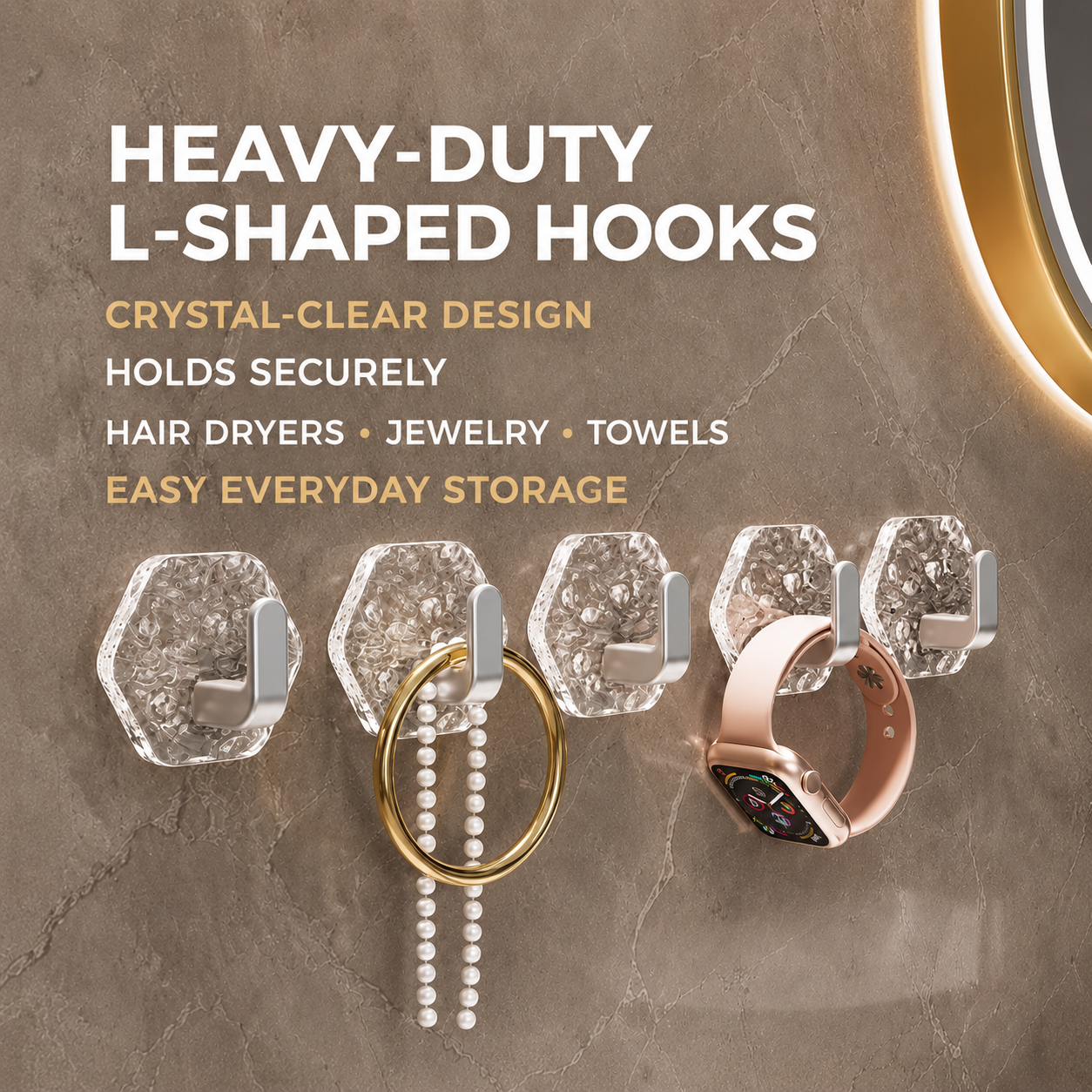 Crystal Damage-Free Adhesive Hooks