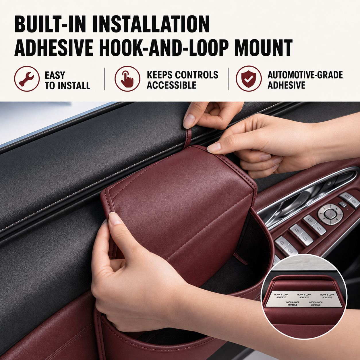 Premium Leather Car Door Organizer