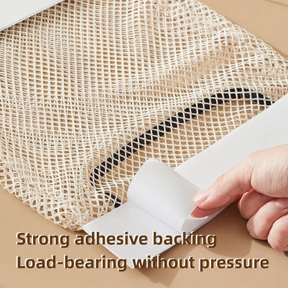Grocery Garbage Bag Holder Trash Bag Dispenser Sticky Wall Mounted Mesh Convenient Storage for Home Kitchen Shopping Garbage Bags Reusable Product Tote Bags,Reusable Hanging Organizer for Socks, Underwear & Closet Sundries