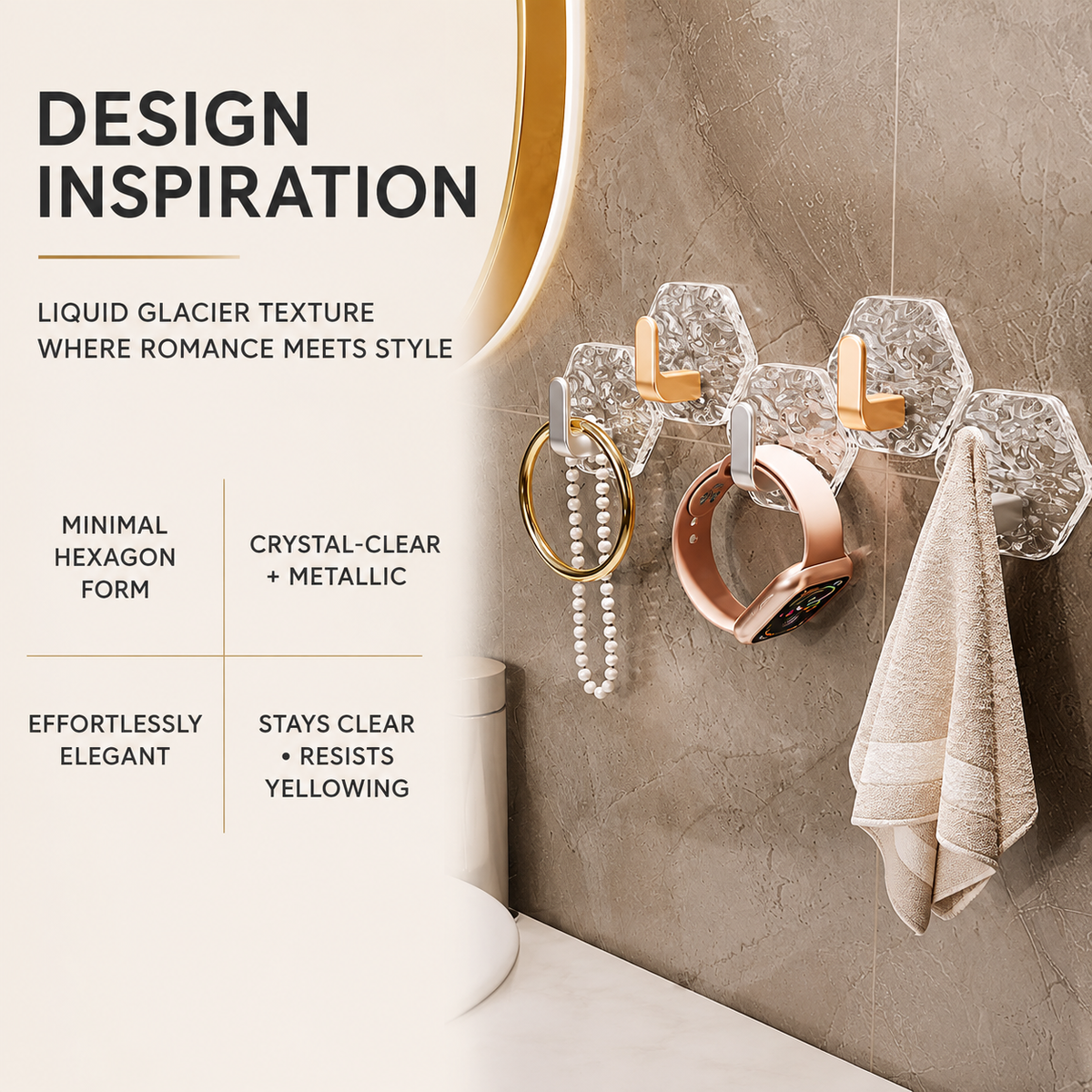 Crystal Damage-Free Adhesive Hooks