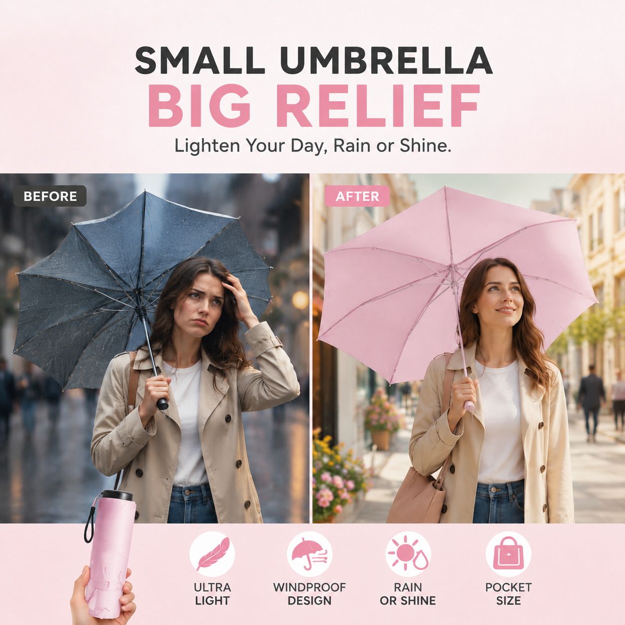 🏆 Last Day Special Price $24.99! 🔥Ultra-Lightweight Compact All-Weather Umbrella