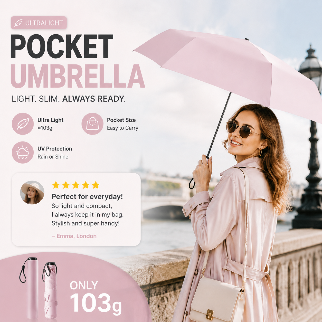 🏆 Last Day Special Price $24.99! 🔥Ultra-Lightweight Compact All-Weather Umbrella