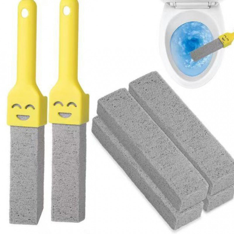 Pumice Stone Toilet Bowl Cleaner with Ergonomic Long Handle | Hard Water Ring & Limescale Stain Remover for Bathroom, Sink, Tile, Bath-tub and BBQ Grill