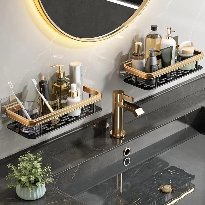 No-Drill Bathroom Shelves, Shower Organizer for Shampoo & Soap