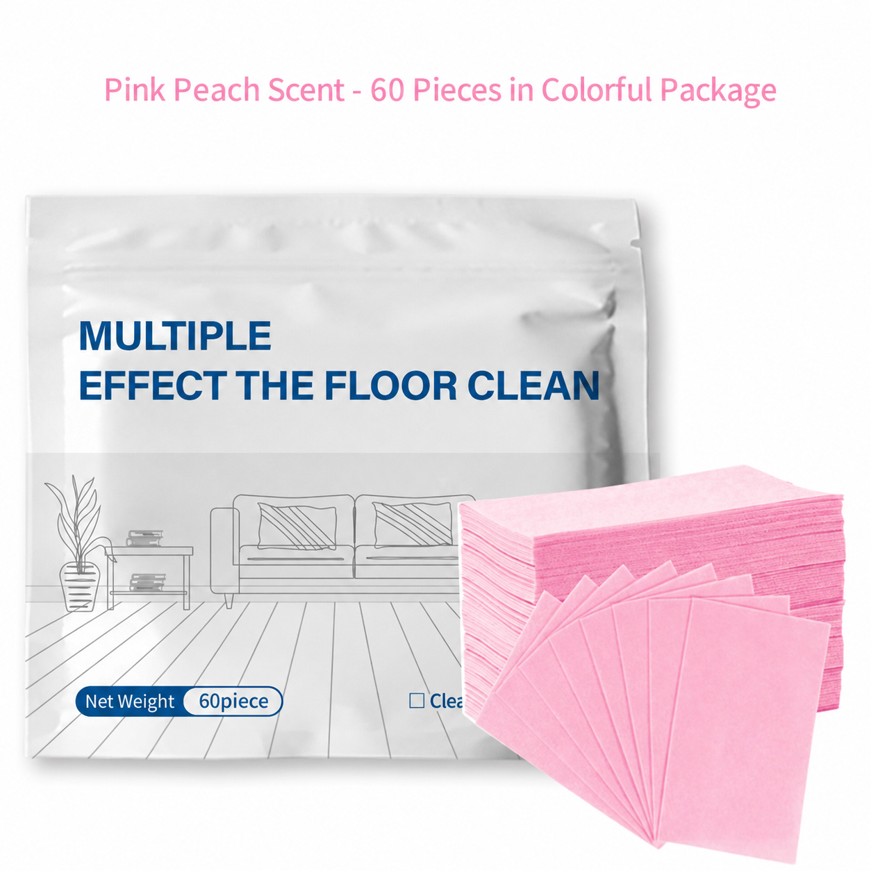 60-Pieces Multi-Effect Floor Cleaning Sheets