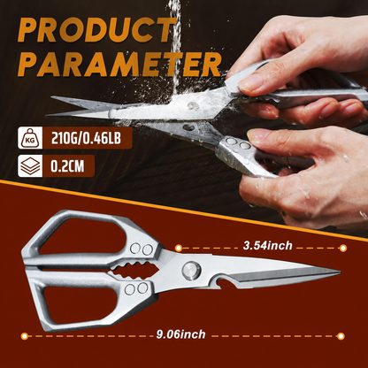Kitchen Scissors All Purpose -FallFreshness- Stainless Steel Kitchen Shears, Sharp Silver Meat Scissors, Dishwasher Safe, Poultry Shears, Japanese Cooking Scissors for Food, Chicken Bones, and Turkey, Christmas Gift!