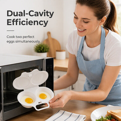 🥚Microwave Egg Poacher🥚 –🍳Dual‑cavity, non‑stick & easy clean. Healthier than frying