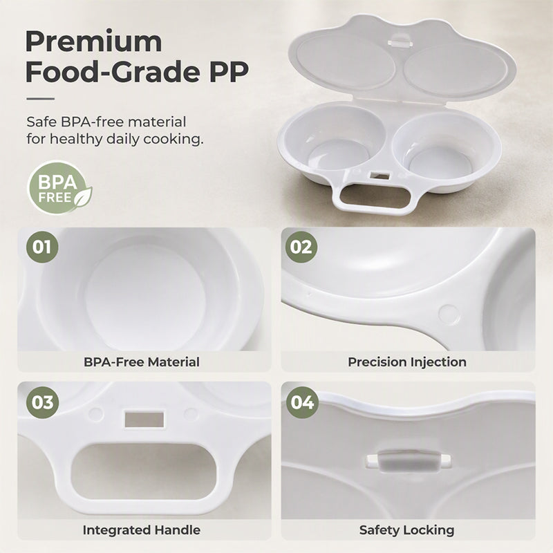 🥚Microwave Egg Poacher🥚 –🍳Dual‑cavity, non‑stick & easy clean. Healthier than frying