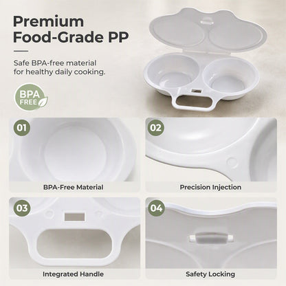 🥚Microwave Egg Poacher🥚 –🍳Dual‑cavity, non‑stick & easy clean. Healthier than frying