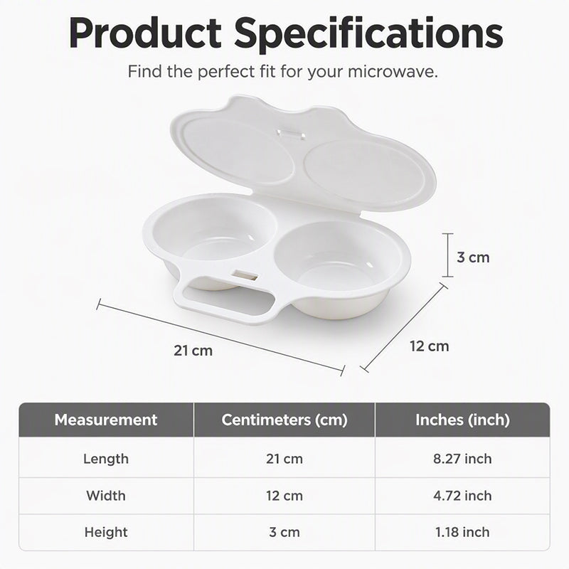 🥚Microwave Egg Poacher🥚 –🍳Dual‑cavity, non‑stick & easy clean. Healthier than frying