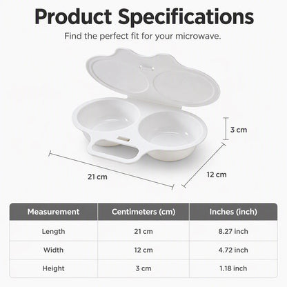 🥚Microwave Egg Poacher🥚 –🍳Dual‑cavity, non‑stick & easy clean. Healthier than frying